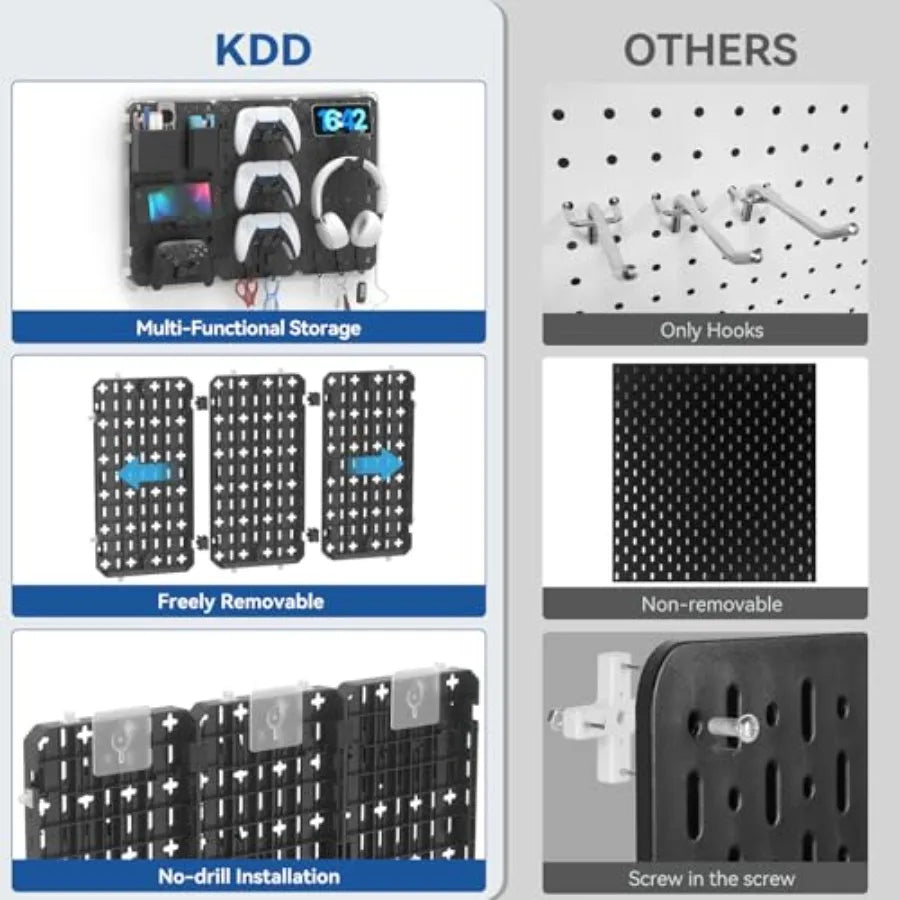 9-in-1 RGB Gaming Wall Pegboard Kit