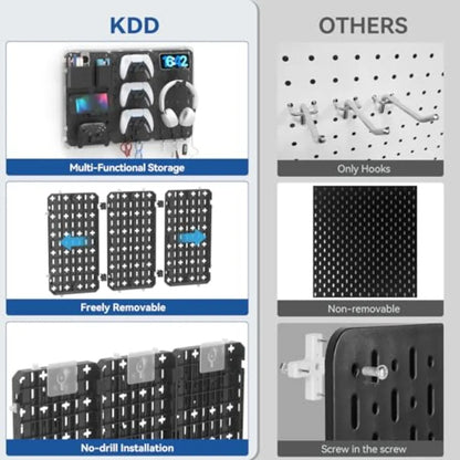 9-in-1 RGB Gaming Wall Pegboard Kit