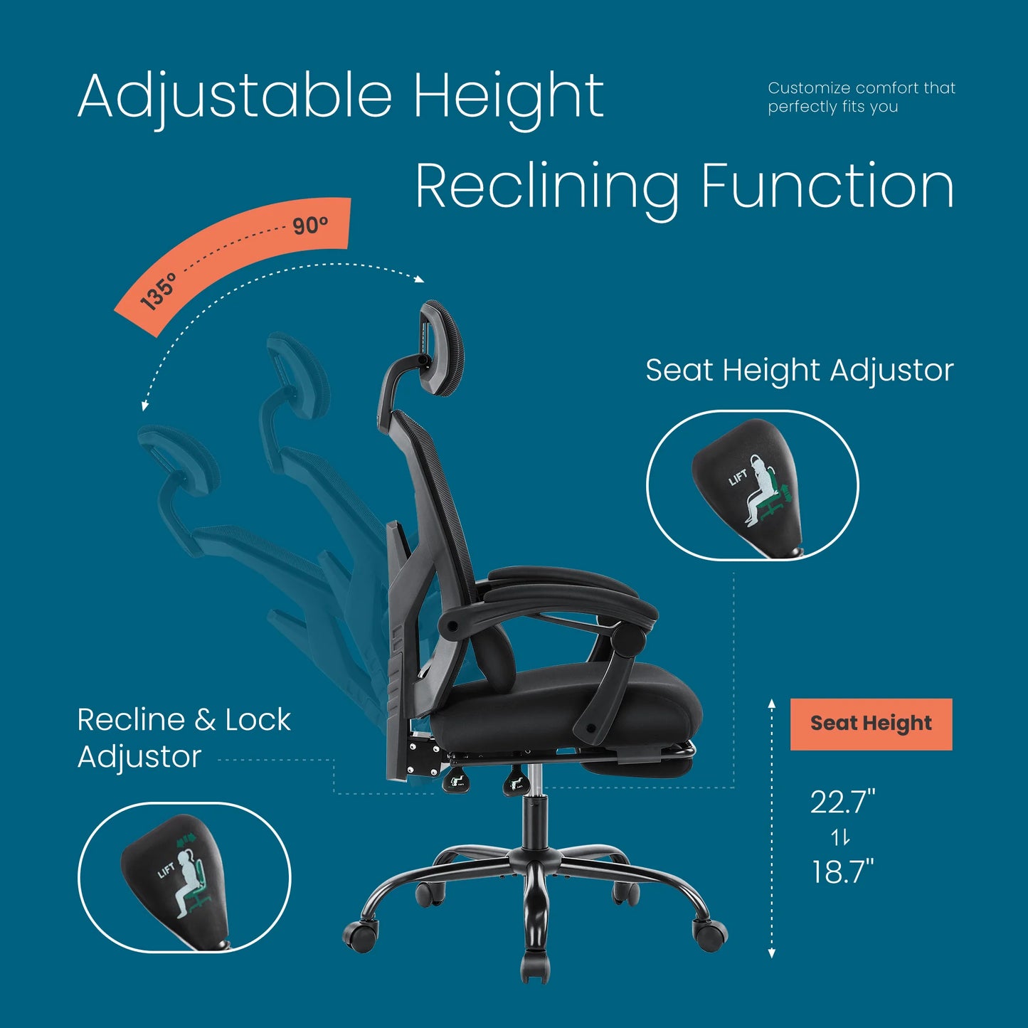 Tall Reclining Ergonomic Office Chair