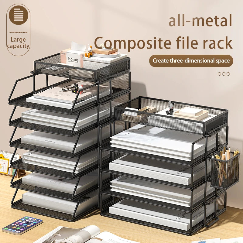 Metal Multi-Tier File Rack