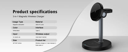 MagFusion Pro 3-in-1 Magnetic Wireless Charging Station