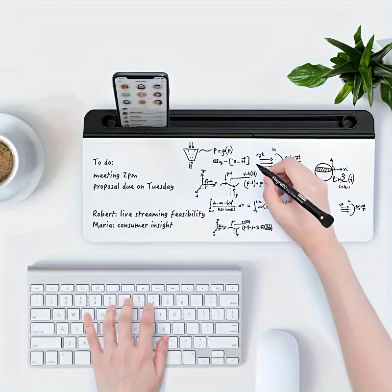 GlassDesk Whiteboard with Storage