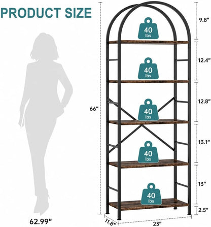 Arbora Arched 5-Tier Bookcase