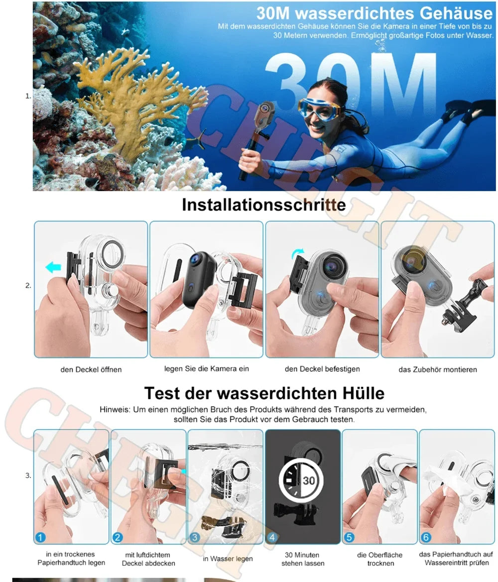 1080P Mini Action Camera, Helmet & Bike Mount