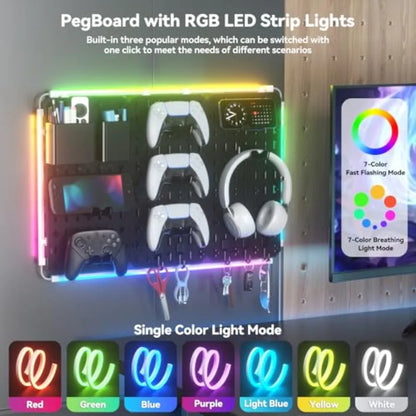 9-in-1 RGB Gaming Wall Pegboard Kit