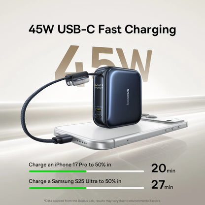 Mini Power Bank with Built-In Cable