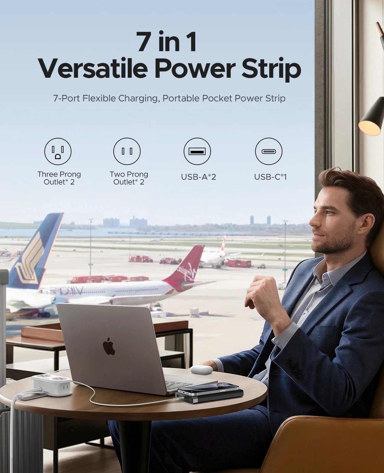 ORICO Cable-Wrap Travel Power Strip