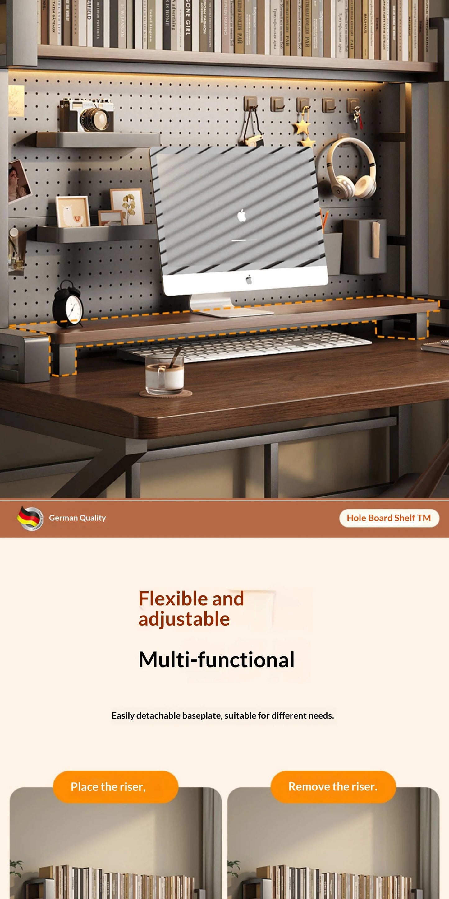 Pegboard Desktop Shelf Organizer