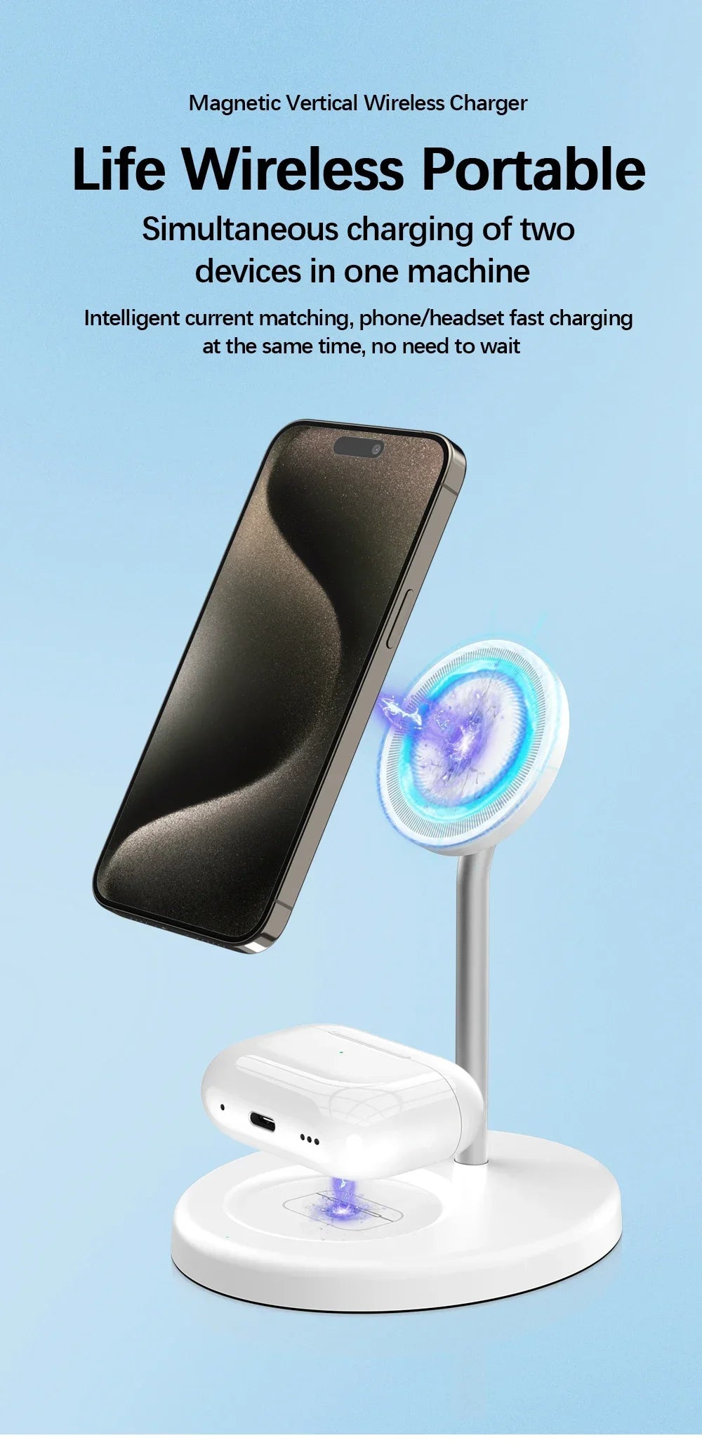 MagStand Duo Magnetic Wireless Charging Station