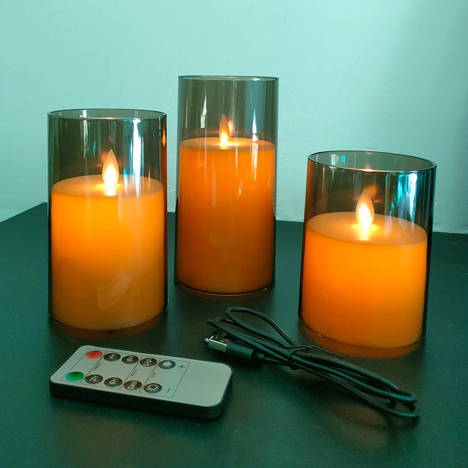 USB Rechargeable LED Candles (3-Pack)