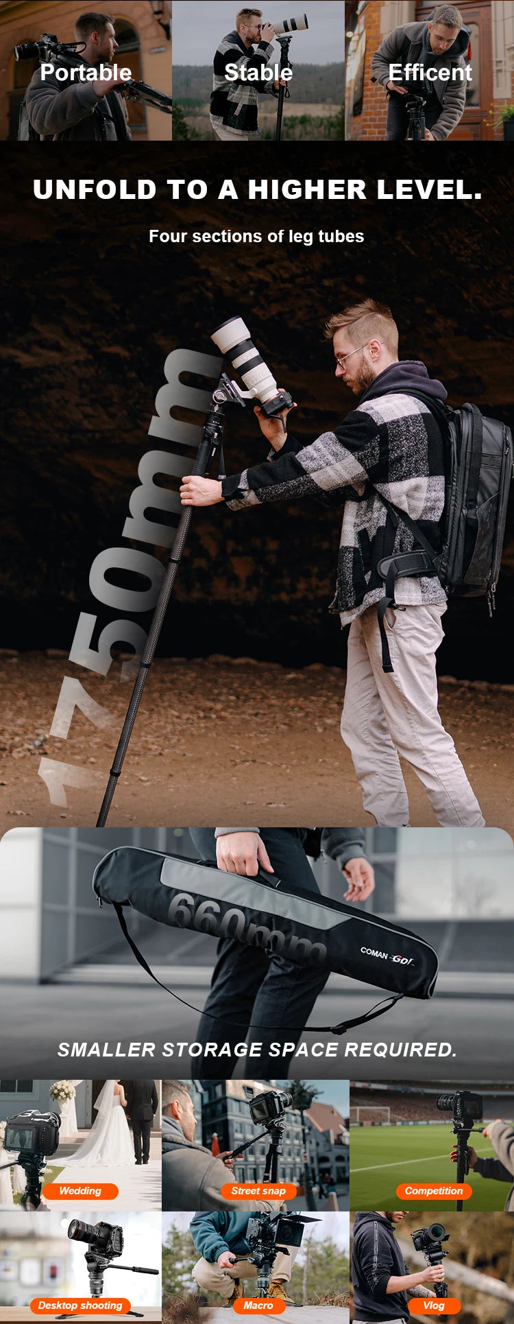 One-Click Carbon Fiber Monopod