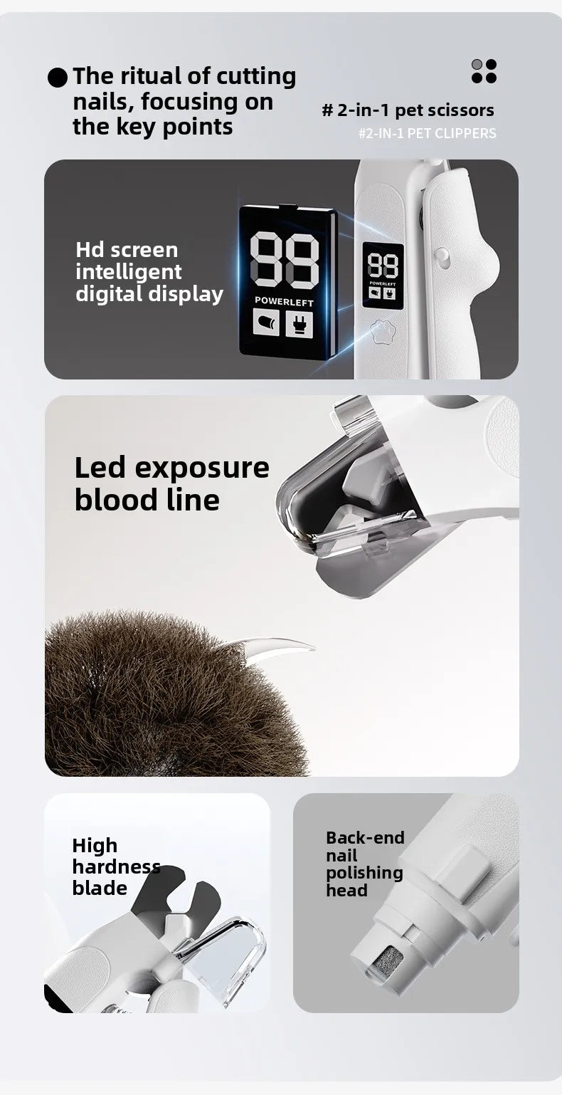2-in-1 LED Pet Nail Clipper & Grinder
