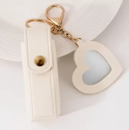 Mini Leather Lipstick Case Keychain