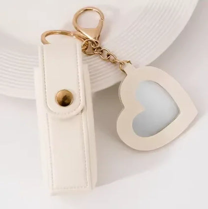 Mini Leather Lipstick Case Keychain