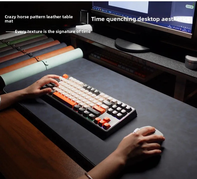 Leather Desk Pad & Wrist Rest Set