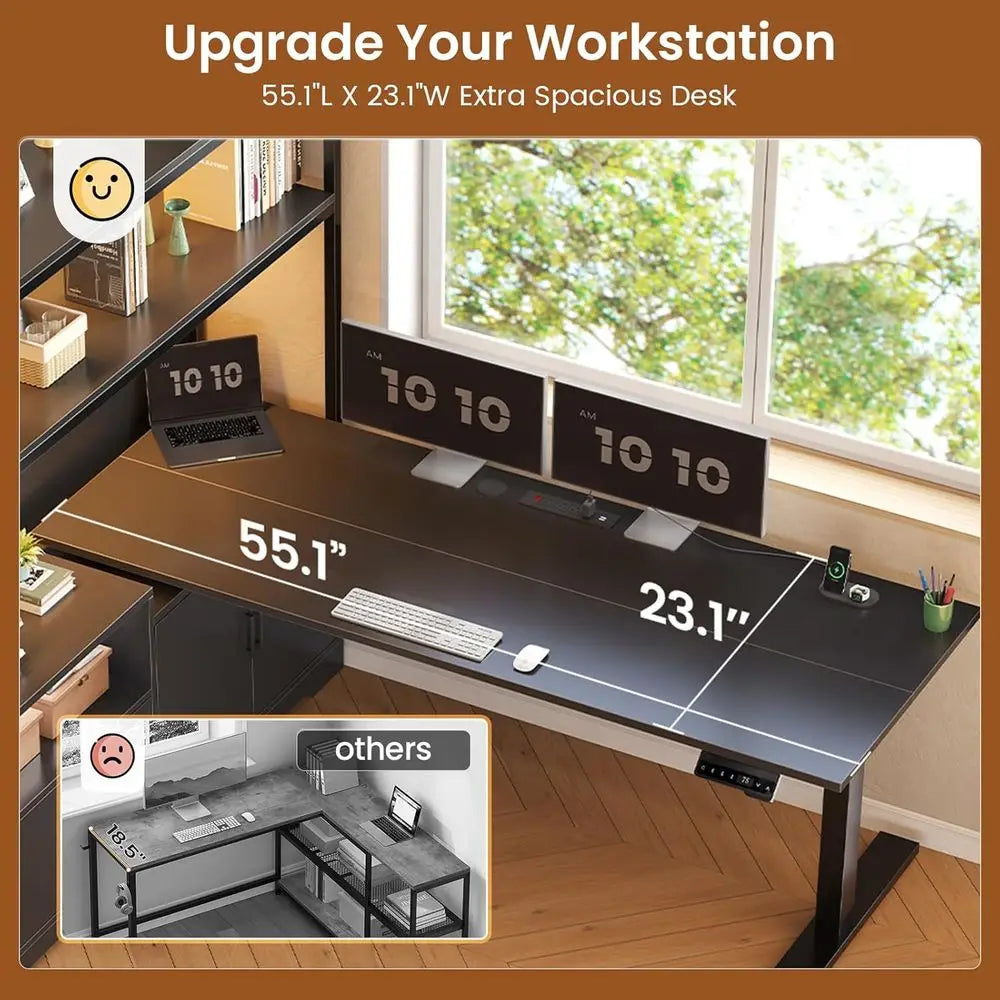 Reversible L-Shaped Standing Desk