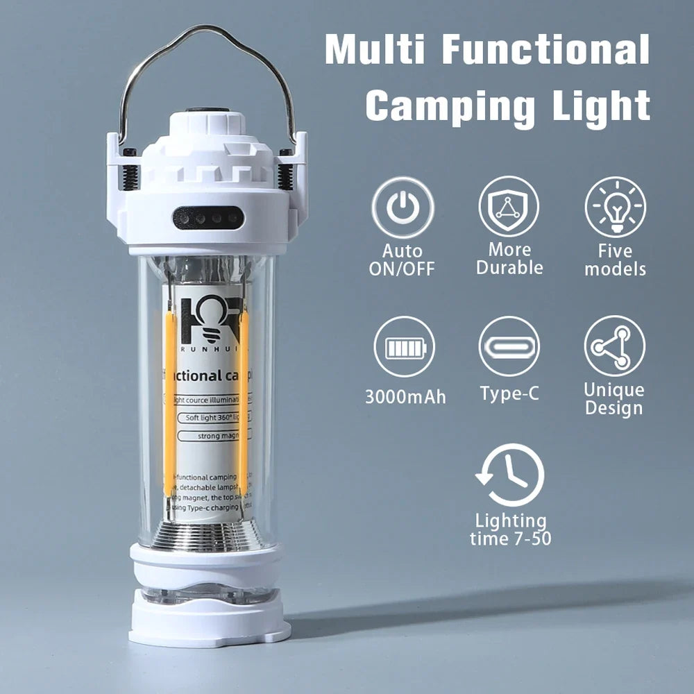 Retro Waterproof Camping Lantern, 3000mAh
