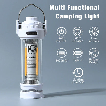 Retro Waterproof Camping Lantern, 3000mAh