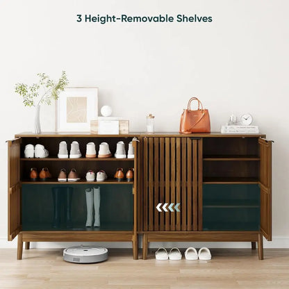 Ventilated Walnut Shoe Cabinet