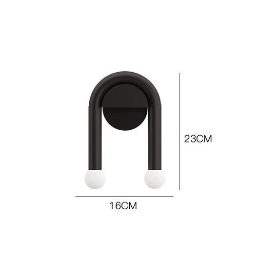 Arcus Matte Black Arched Wall Light