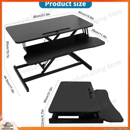 Pneumatic Standing Desk Converter with Keyboard Tray