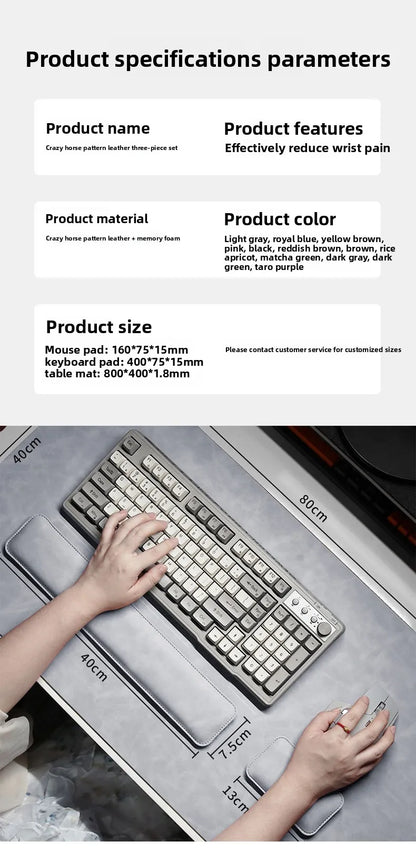 LuxPad Waterproof PU Desk Mat Set