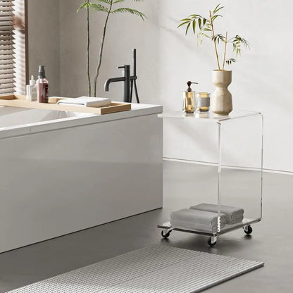 Acrylic Rolling Side Table
