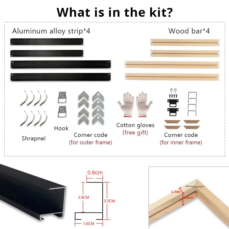 Metal and Wood Canvas Frame Kit