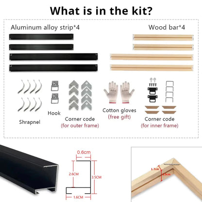 Metal and Wood Canvas Frame Kit