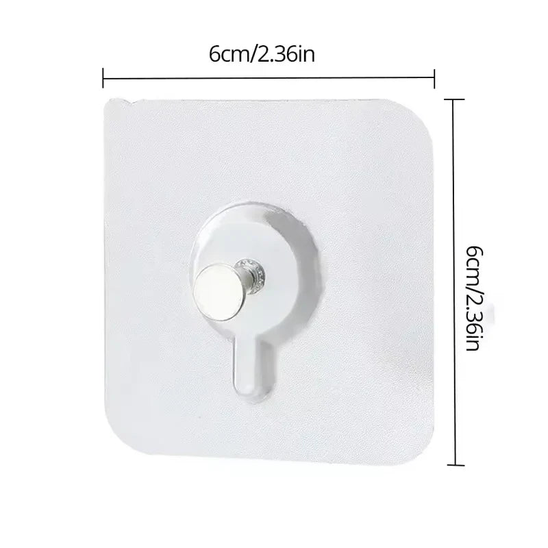 Adhesive Wall Hooks 10-Pack, No-Drill Waterproof
