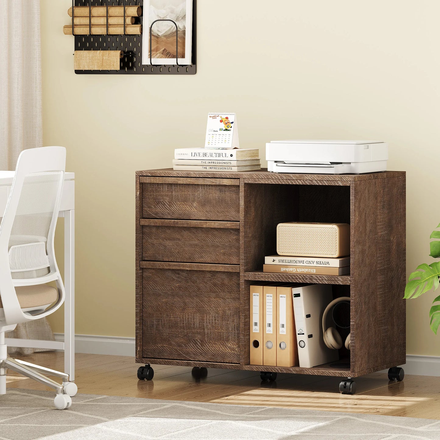 Ergove 3-Drawer Rolling File Cabinet