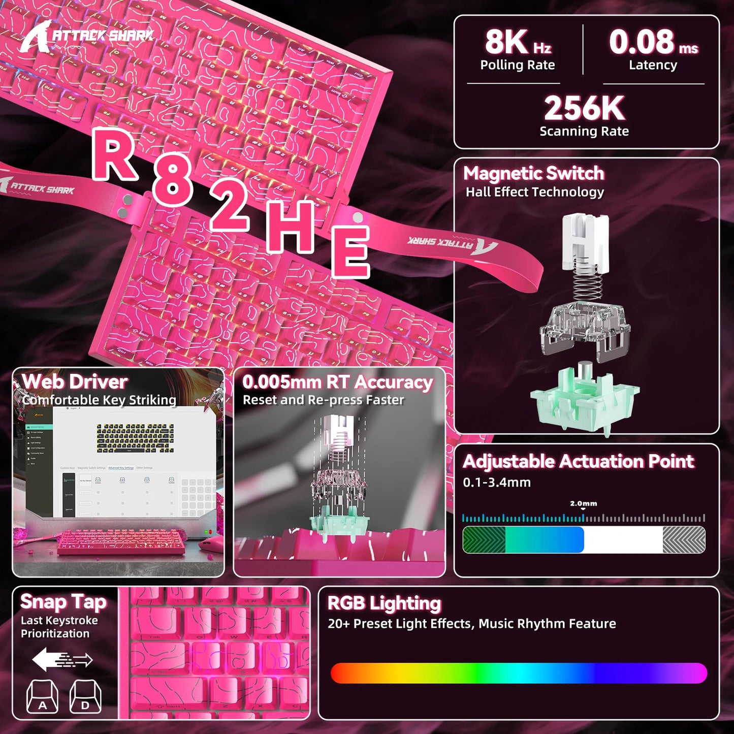 ATTACK SHARK R82 HE 75% Gaming Keyboard