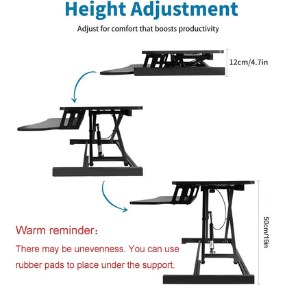 Pneumatic Standing Desk Converter with Keyboard Tray