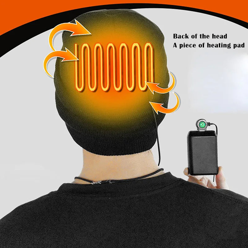 USB Heated Beanie | 3 Heat Levels, Washable Knit Hat