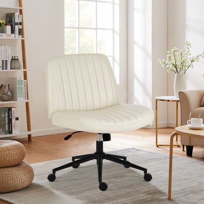 Wide Armless Cross-Legged Office Chair