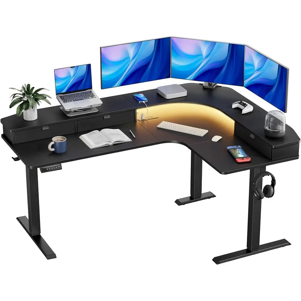 L-Shaped Electric Standing Desk