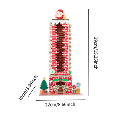 Wooden Fireplace Advent Calendar | Santa Tabletop Christmas Countdown