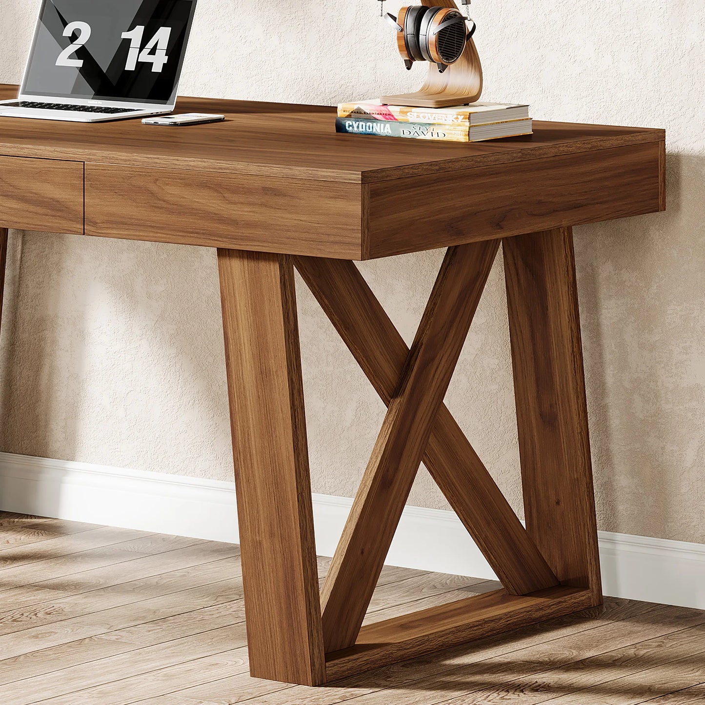 Mid-Century Walnut Farmhouse Desk