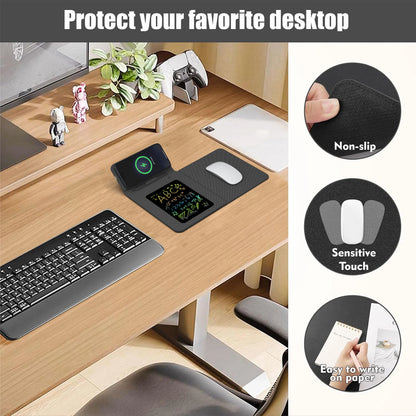 Foldable Charging Mouse Pad with Writing Tablet