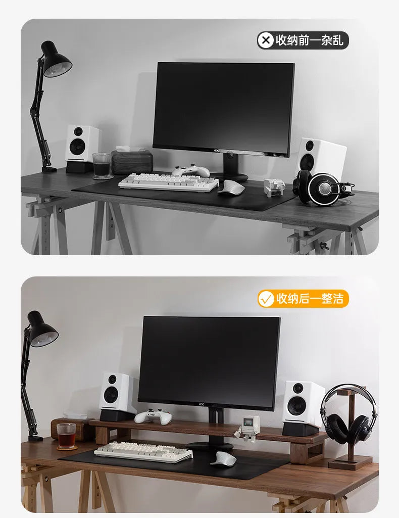 Black Walnut Adjustable Desk Riser