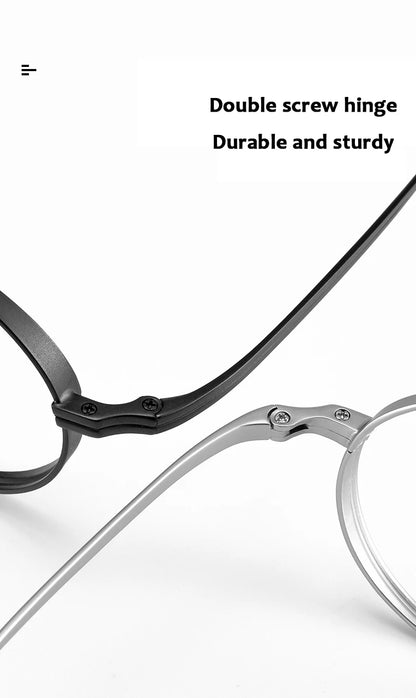 Titanium Retro Round Glasses