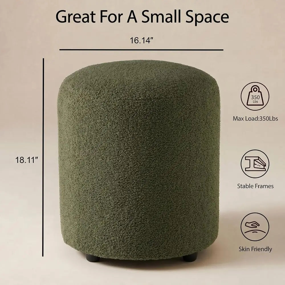 Round Vanity Ottoman Stool