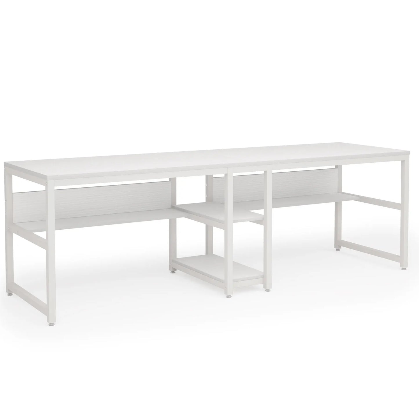 Two-Person Desk with Bookshelf