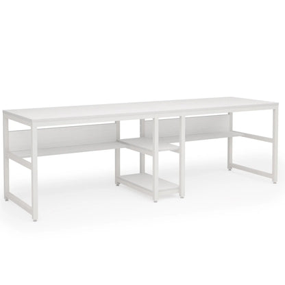 Two-Person Desk with Bookshelf