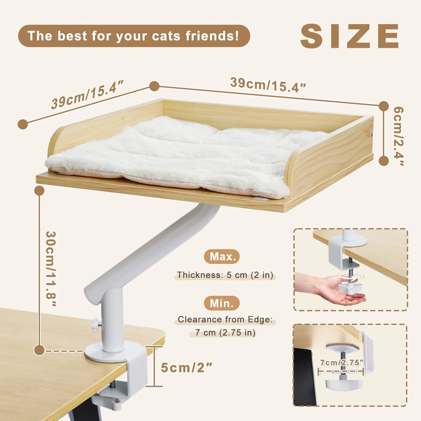 360° Rotatable Cat Desk Bed