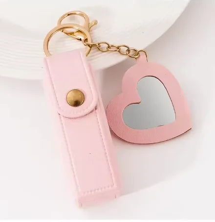Mini Leather Lipstick Case Keychain