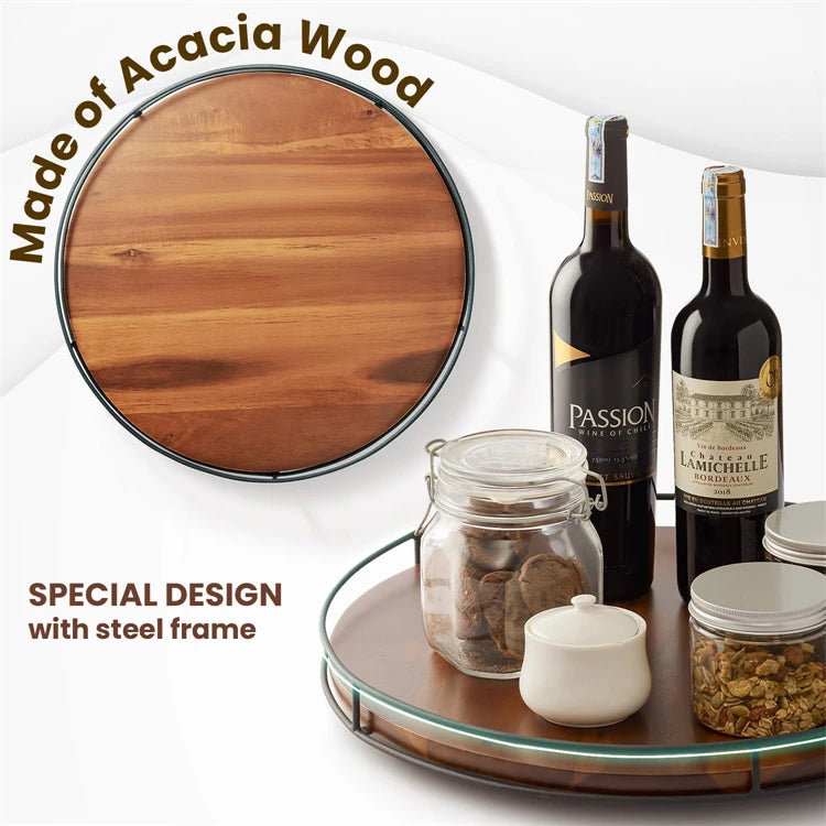 Acacia Wood Lazy Susan Turntable