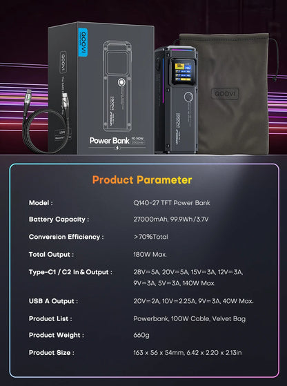 QOOVI 27000mAh Power Bank