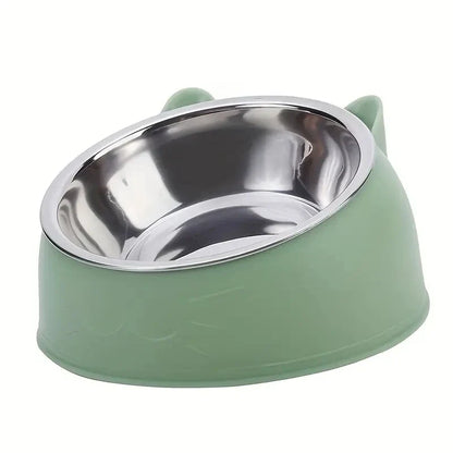 Tilted Non-Slip Pet Bowl for Cats & Dogs
