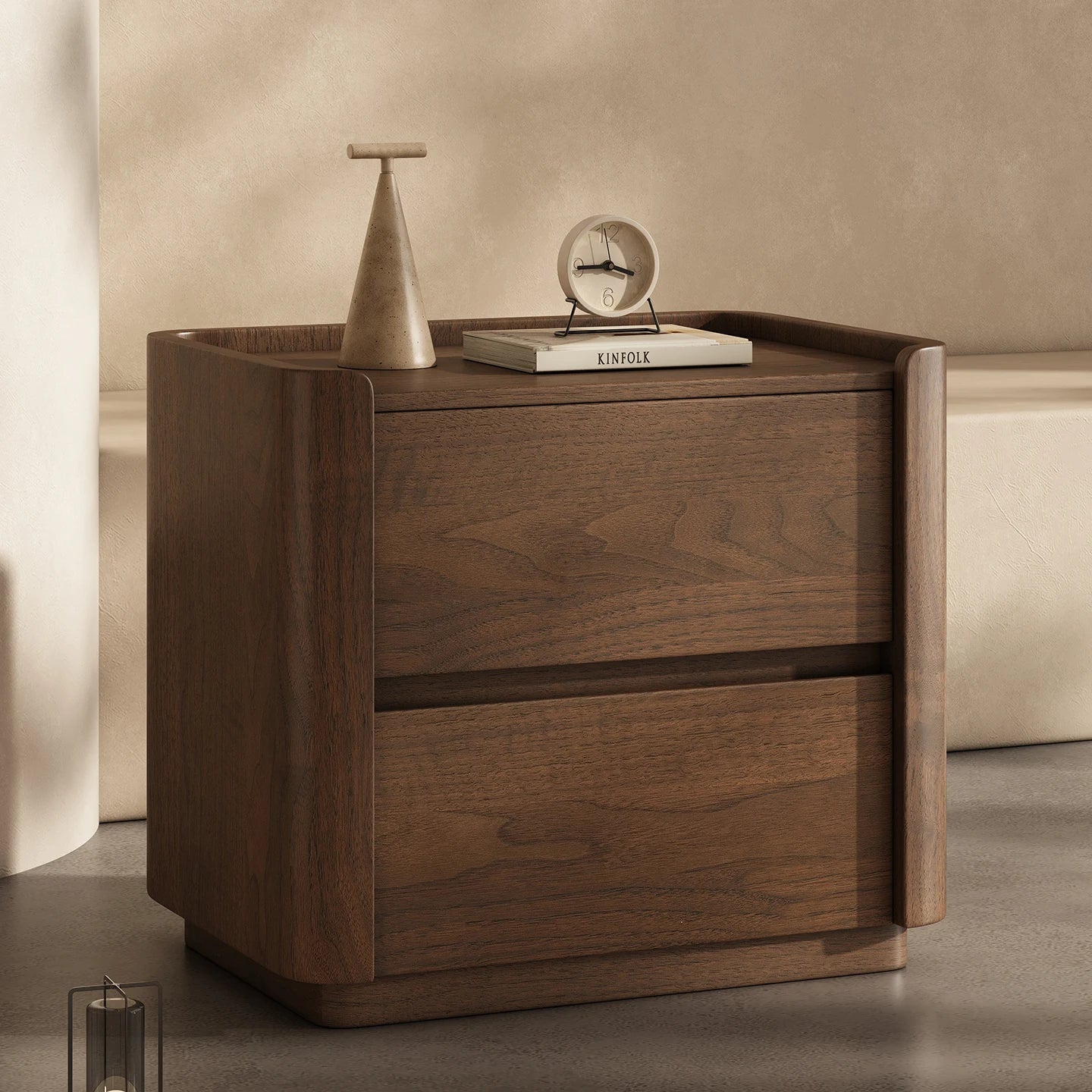 Modern Bedside Table with Integrated Storage